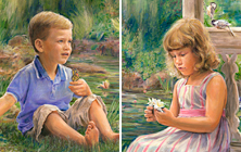 oil paintings of children, brothers and sisters, family portraits