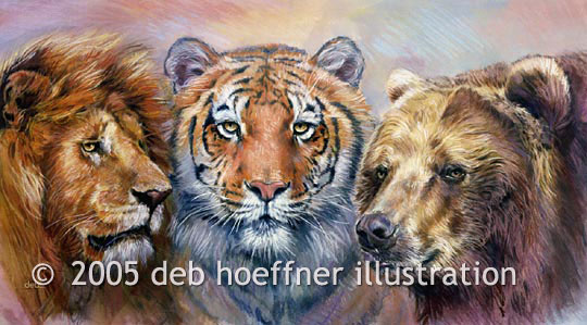 purchase stock image illustration of Lions and Tigers and Bears