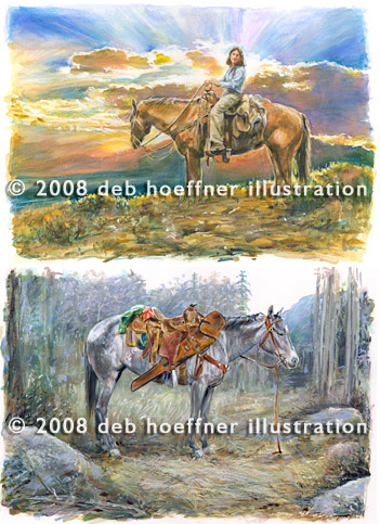 horse and rider watercolor illustration by talented illustrator and artist